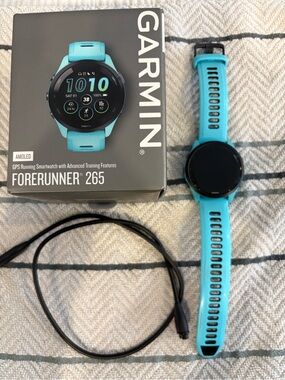garmin Forerunner 265 Turquoise Fitness GPS Smartwatch